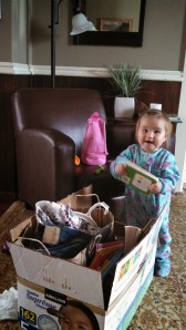 Lucia gets stoked about new books for the library.